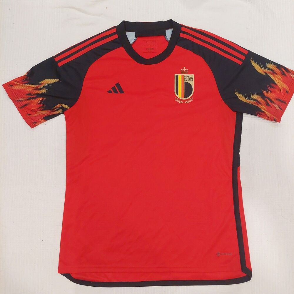 Adidas Belgium 2022 WORLD CUP Home Soccer Jersey Men’s L Aeroready Red Black
